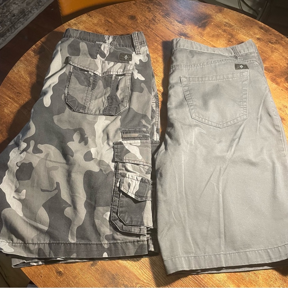Men's Camouflage and Gray Cargo Shorts